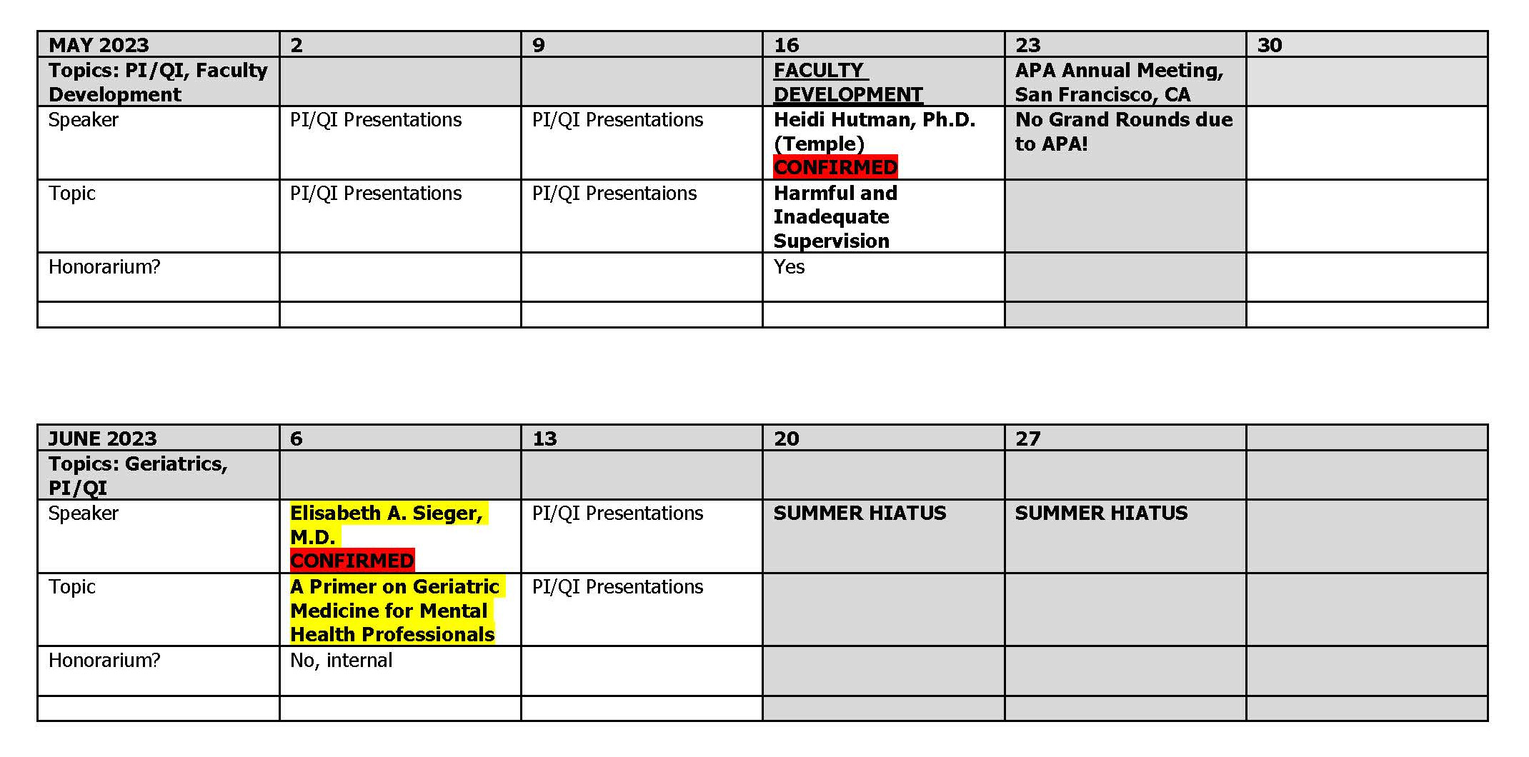 Grand Rounds - May and June 2023