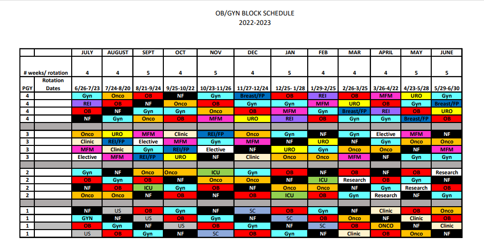 2022-2023 Block Schedule