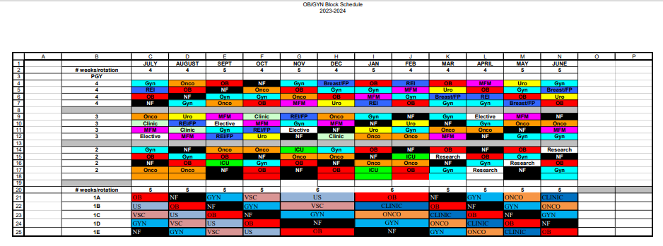 Block Schedule 2023-2024