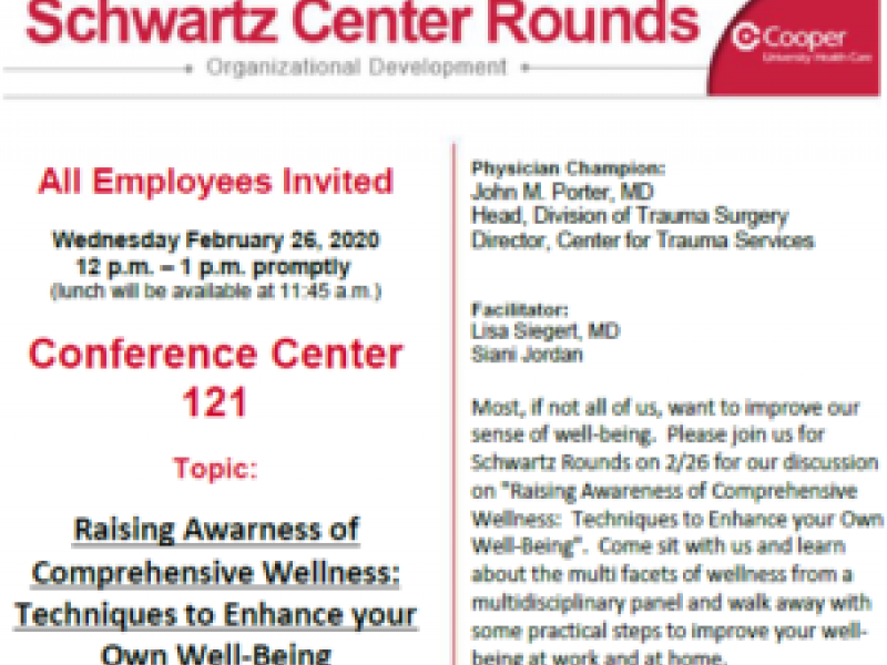 Feb 26 Schwartz Center Rounds on Wellness