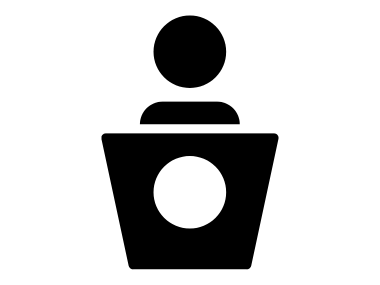 Speaker at a podium icon